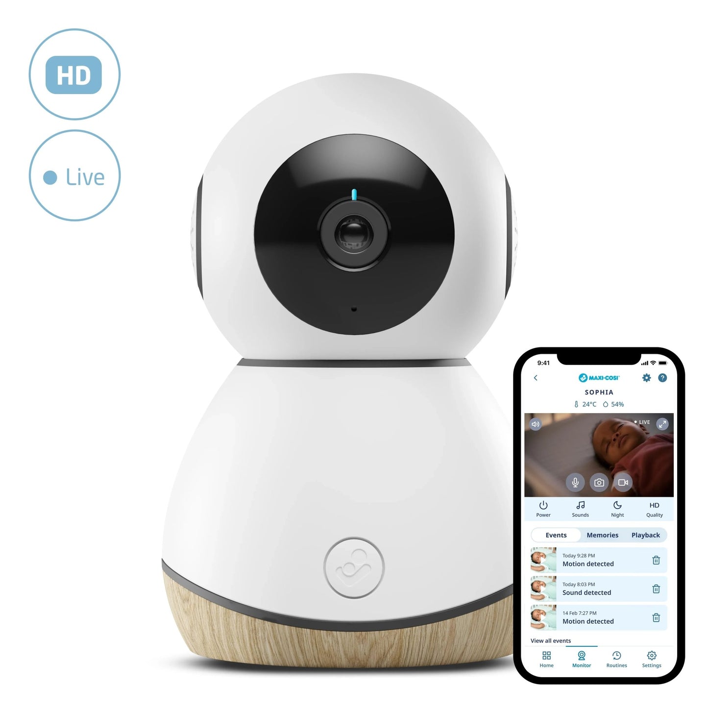 Maxi - Cosi See Baby Monitor - smart, 1080p HD Wi - Fi camera designed with a sleek, minimalist aesthetic to blend into modern Homes . - Adenzo Comfies