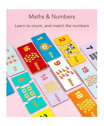 Duo Matching Puzzle for Kids 3 , Number Learning & Animal Recognition Educational Jigsaw Game, Enhances Fine Motor Skills.