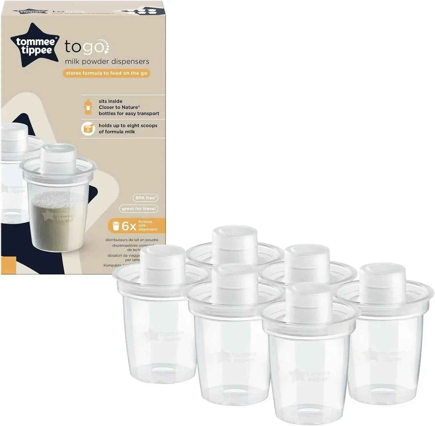Tommee Tippee Milk Powder Dispensers, 6 Pack - Adenzo Comfies