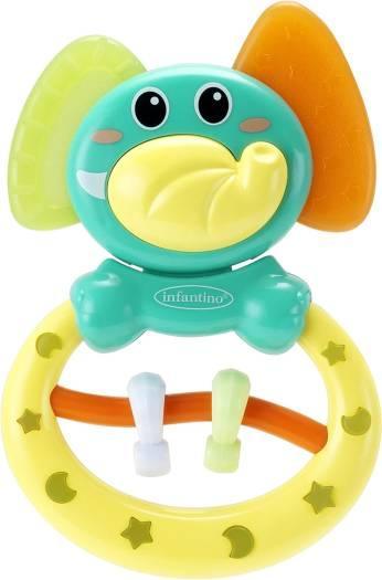 Infantino Rattle & Teether Elephant For Baby 0M+ | IN316615 - Adenzo Comfies