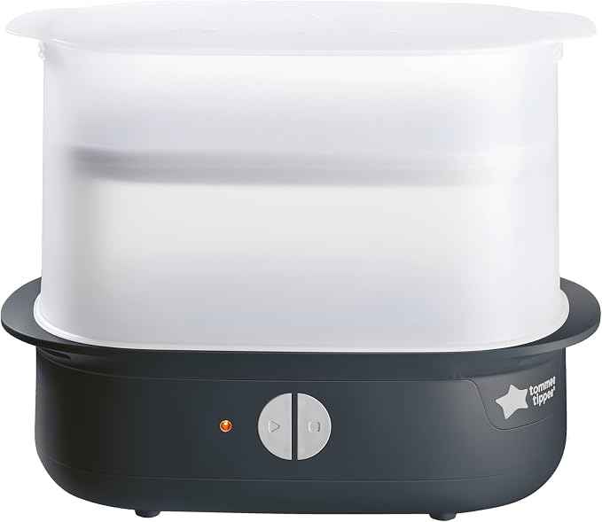 Tommee Tippee Electric Steam Baby Bottle Steriliser 5-Minute Cycle Black.