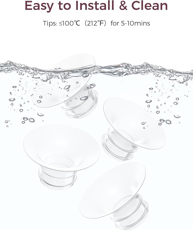 Momcozy Original Replacement Accessories for M5 BP311,BP223, Food-Grade Silicone & BPA Free, Original Breastfeeding Parts, Inserts 15mm, 4 Pack - Adenzo Comfies