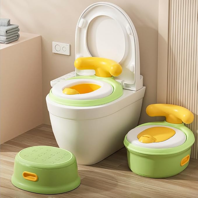 4in 1 Baby Potty+Training Seat+Little Sofa+Step Stool, Multi-Function For Baby Toddler Kids Boy Girl Yellow Green Portable Toilet Chair 4IN1-PTY-GRN.