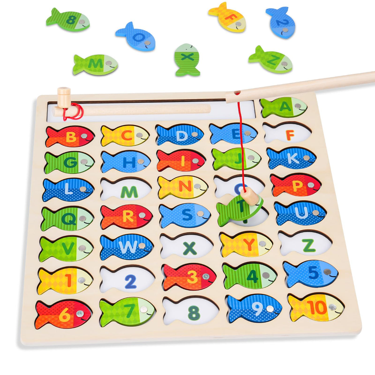 Magnet Fishing Toys for Alphabet and Numbers Learning, 3 Year Old Boy Gift.