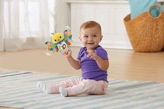 Vtech Baby Rattle & Shake Birdie, English | Shake for sound effects and press 2 light-up buttons for phrases, 3 songs and 15 melodies. Ages 3-24months . - Adenzo Comfies
