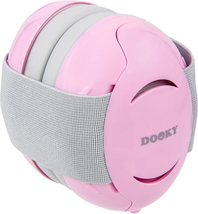 Dooky Baby Ear Protection, Protects Against Harmful Noise and Loud Music, Toddler Ear Defenders, Foldable Cancelling Noise Headphones, 0-3Years, Pink.