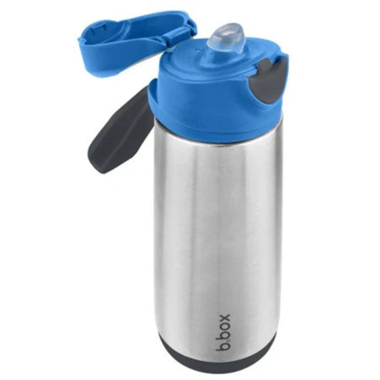 B.box Insulated Straw and Spout Water Bottle, Leak-Proof Tumbler with Lid & Straw for Travel - 500 ml Capacity