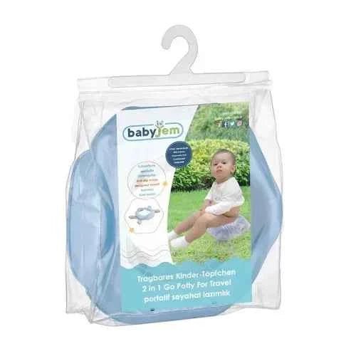 Babyjem Portable Seat Blue, Gray With 5 Disposable Refill Bags - Adenzo Comfies