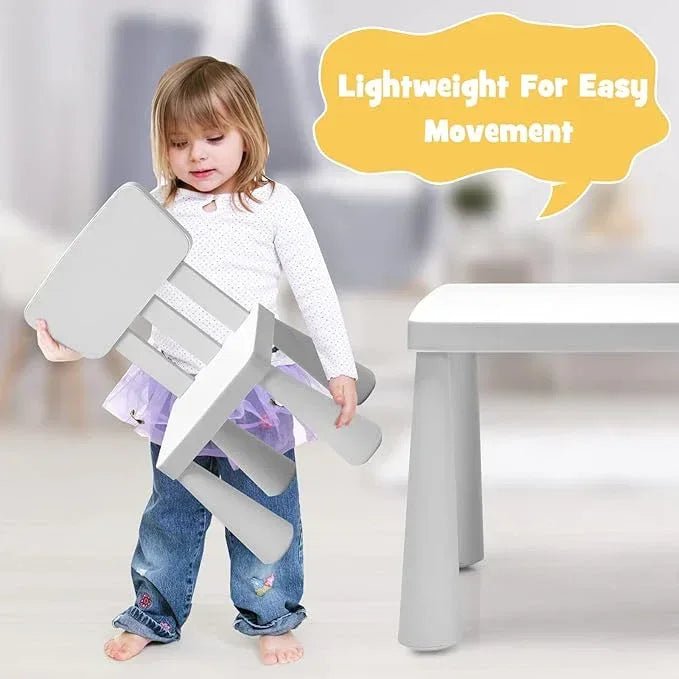 COSTWAY Kids Table and Chair Set, Children Multi Activity Desk with 2 Chairs, 3 - Piece Toddler Furniture Set for Eating, Drawing, Writing, Craft, Snack Time, 77 x 55 x 50 cm - Adenzo Comfies