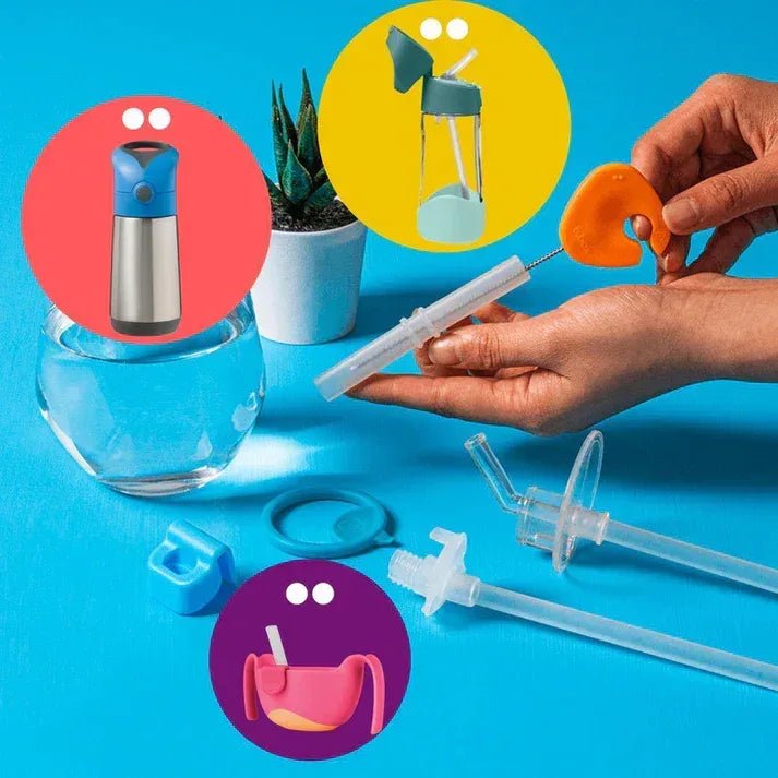 B.box Cleaning Brush Set – 5 - Piece Bottle, Straw & Teat Cleaning Brushes with Handy Ring - Adenzo Comfies