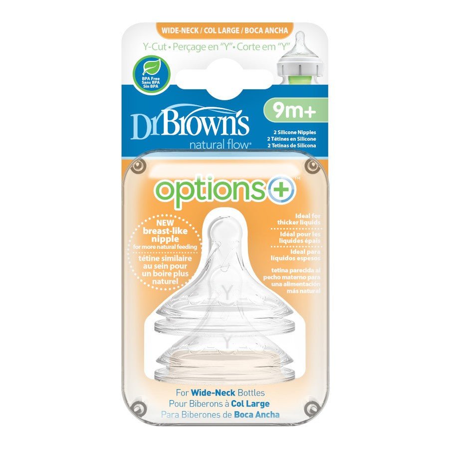 Dr Browns Y - Cut Options+ Wide Neck Silicone Teats 2 pack - Adenzo Comfies