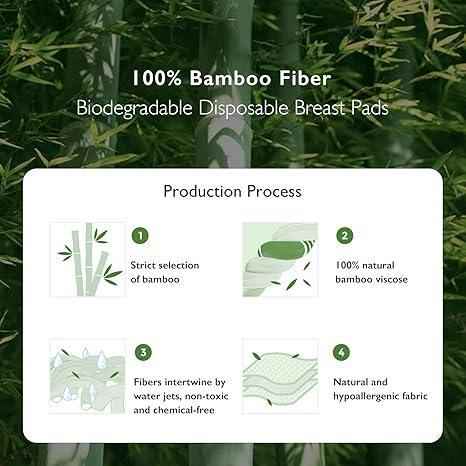Momcozy Bamboo Fiber Disposable Nursing Pads – 100% Natural & Biodegradable, Ultra - Absorbent Leak - Proof Breast Pads for Breastfeeding Moms - Adenzo Comfies