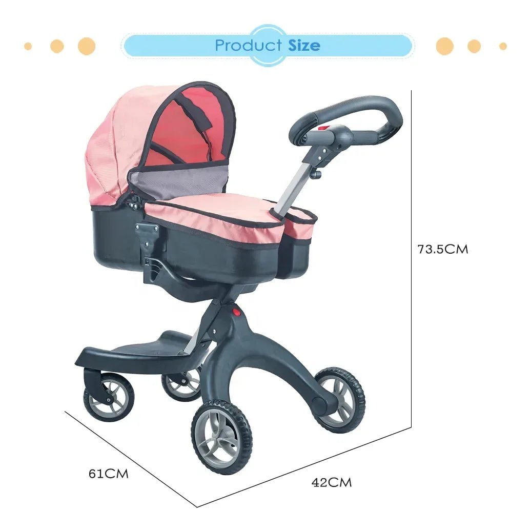 Doll Stroller with Adjustable Canopy FL9136 - Adenzo Comfies