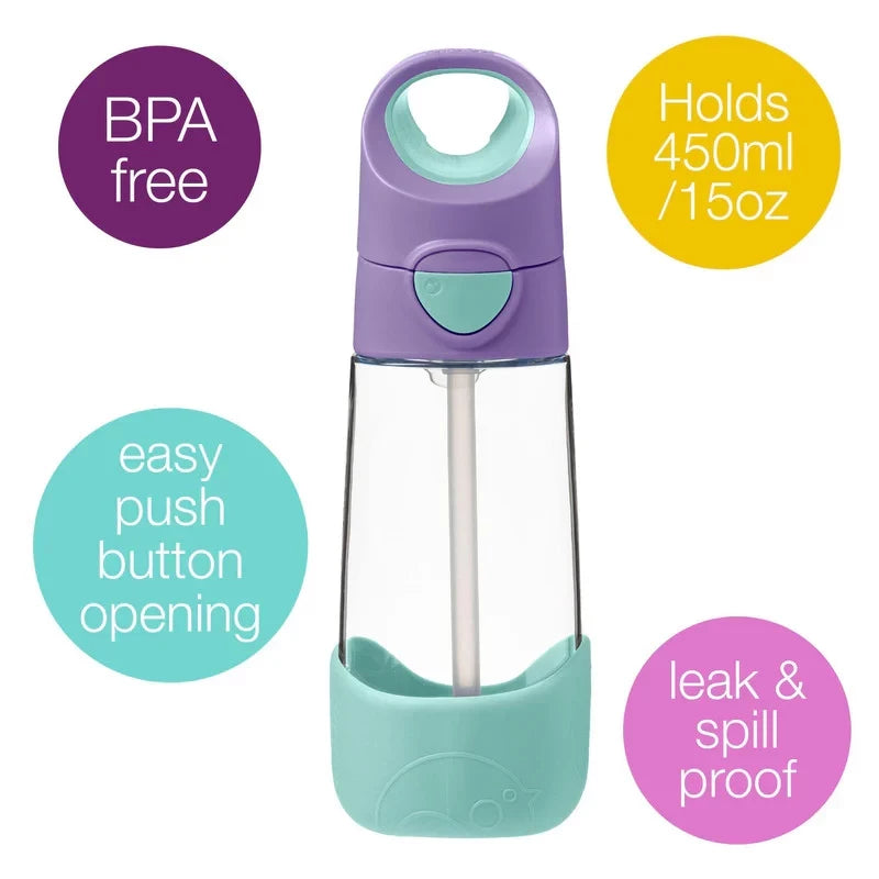 B.Box Tritan Kids Water Bottle 450ml | Leakproof, Easy Grip, Durable Straw Drink Bottle for School & Everyday Use - Adenzo Comfies