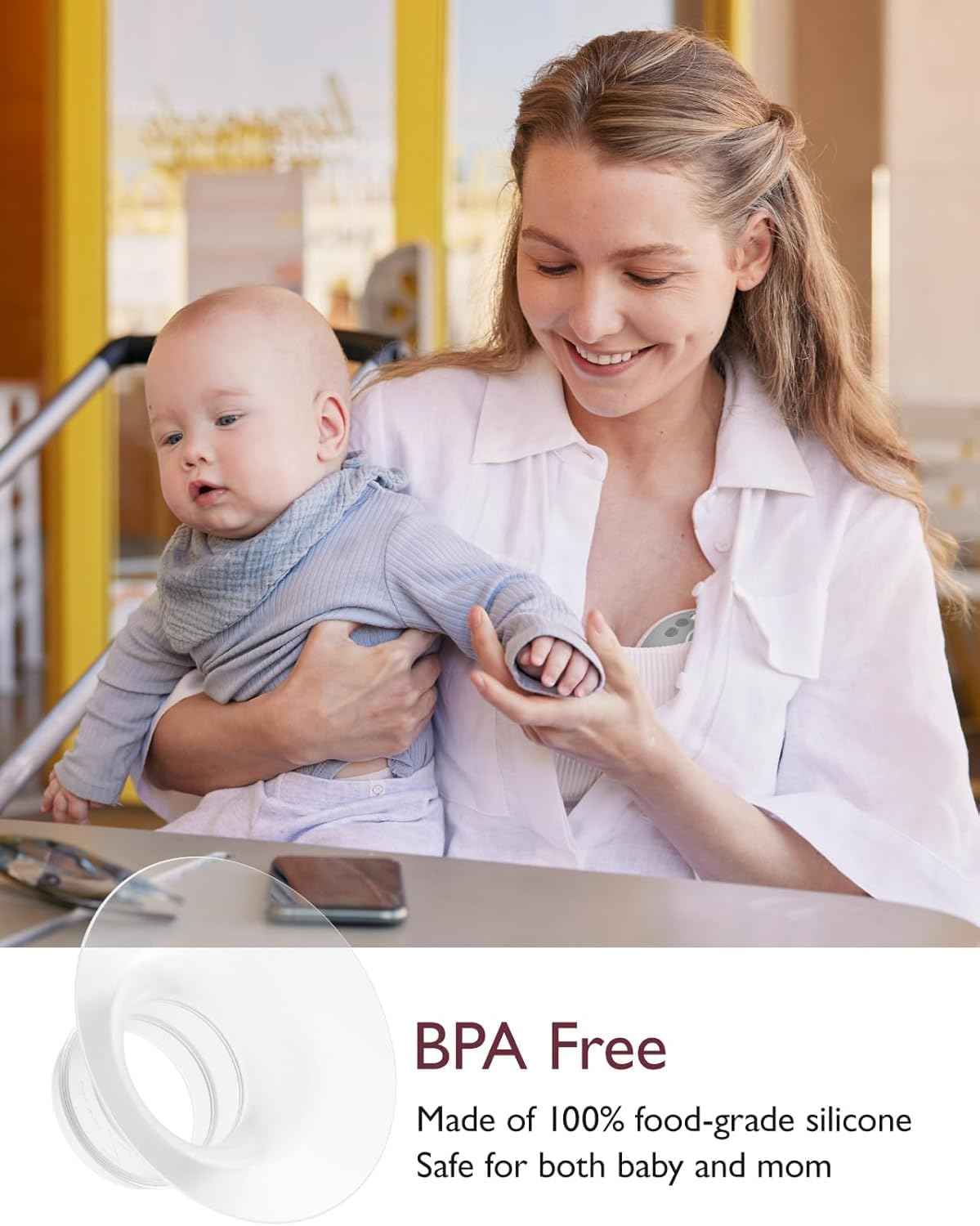 Momcozy Flange Insert for Mobile Flow M9 – 4PCS BPA-Free Silicone Replacement Inserts for Comfortable & Efficient Pumping
