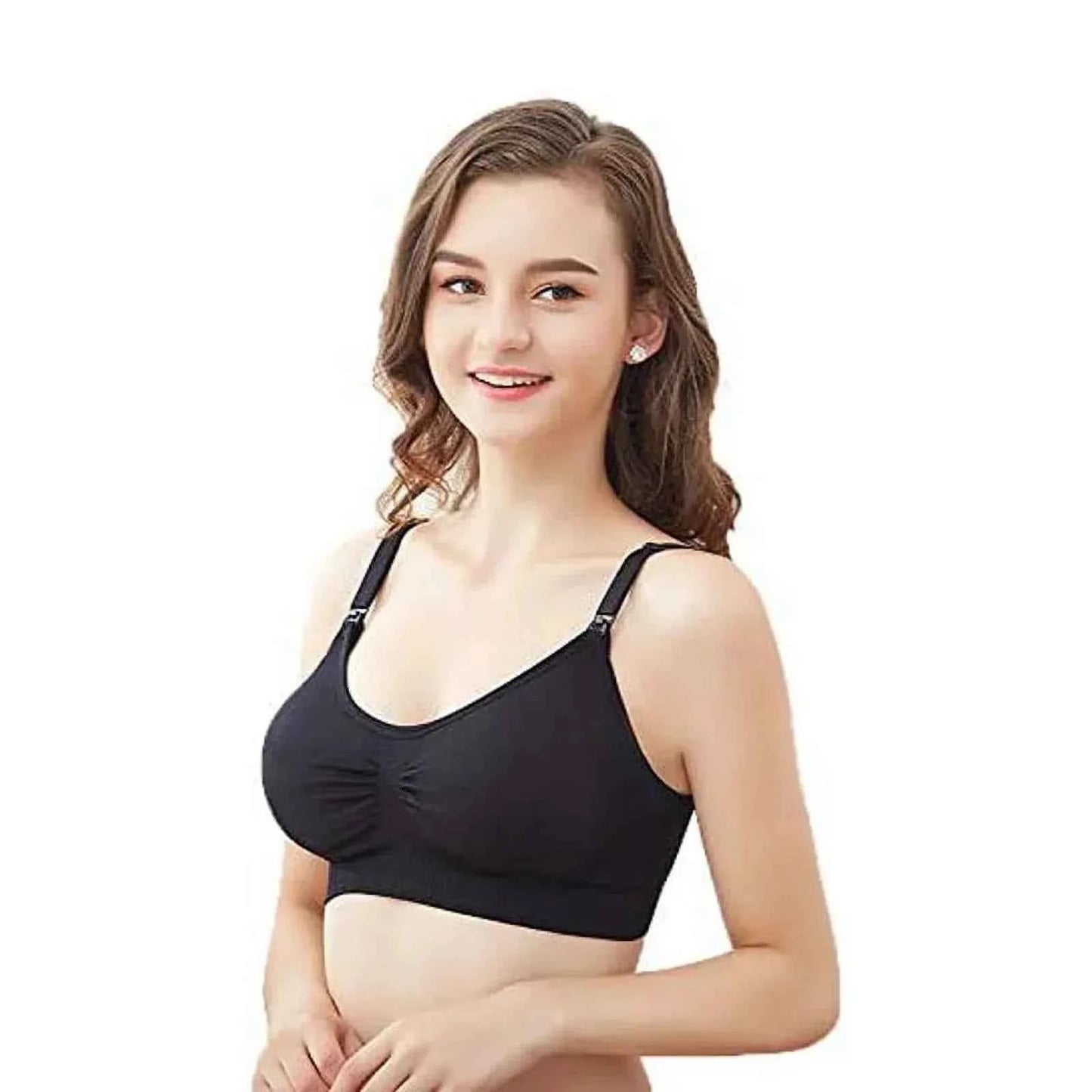 Momcozy 4 - in - 1 Hands - Free Pumping Bra – Seamless Wireless Nursing & Maternity Bra with Fixed Padding, Compatible with Wearable & Standard Breast Pumps - Adenzo Comfies