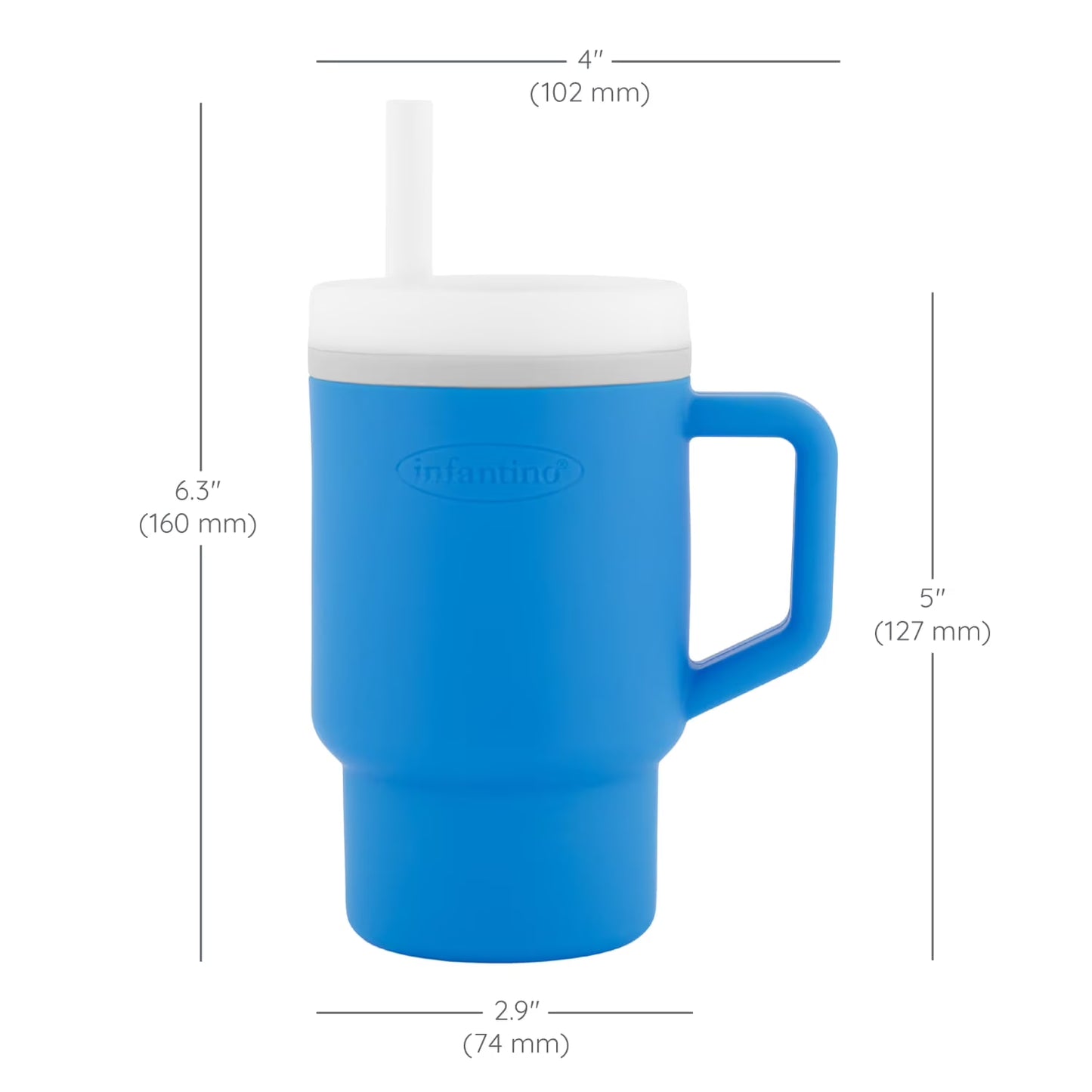 Infantino My 1st Tumbler – Moody Blue & Lilac, Baby Spill‑Proof Training Cup, 6M+, BPA‑Free