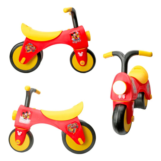 Disney Mickey Balance Scooter – Red and Yellow Kids Kick Scooter with Adjustable Handlebar, Lightweight Design, and Stable 3-Wheel Balance Support