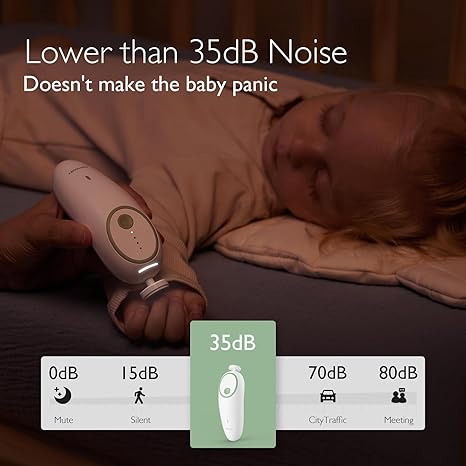 Momcozy Baby Nail File Electric, Gentle Baby Nail Trimmer Electric, Baby Nail Clipper