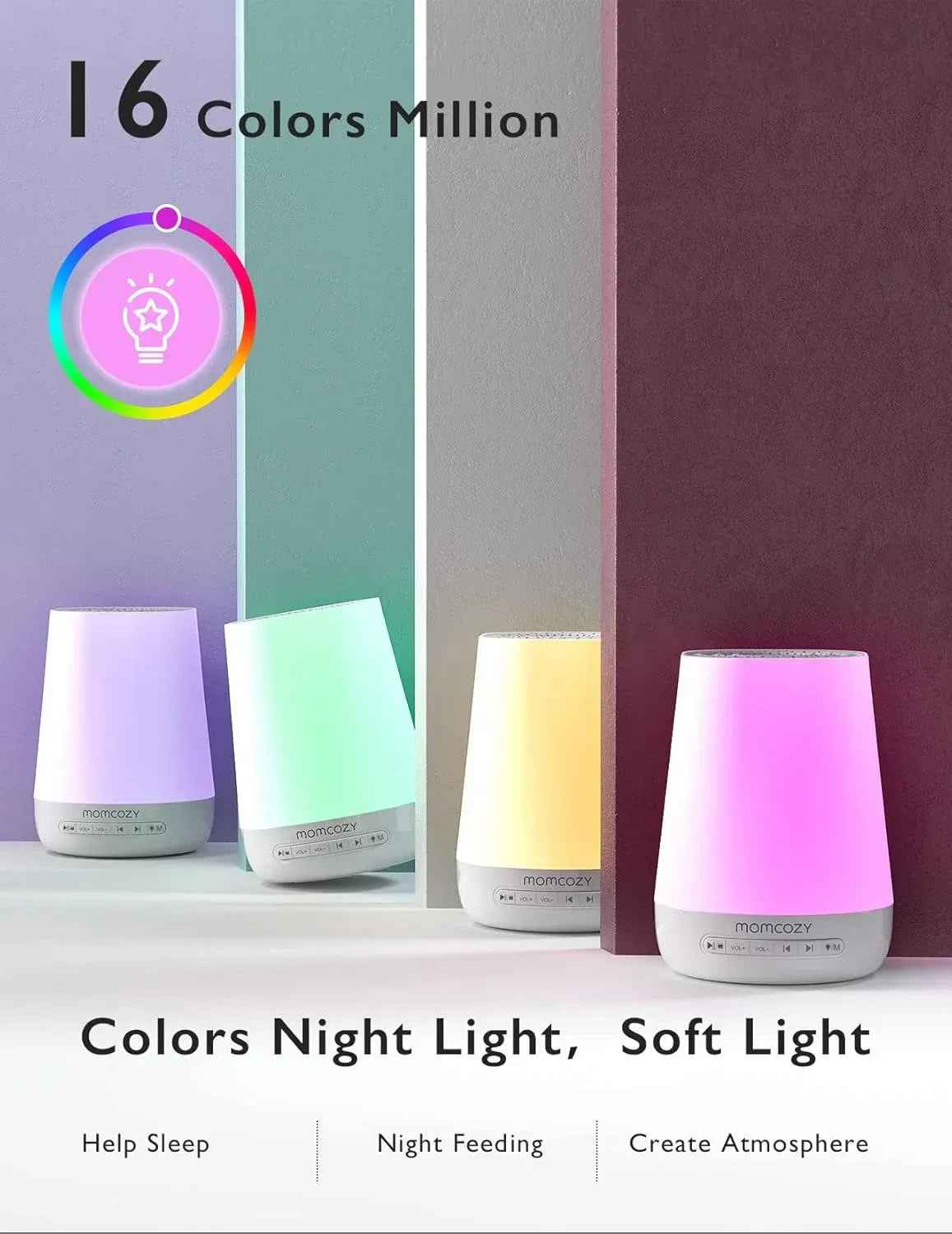 Momcozy Baby Sound Machine with Night Light for Toddler Sleep Training - Adenzo Comfies