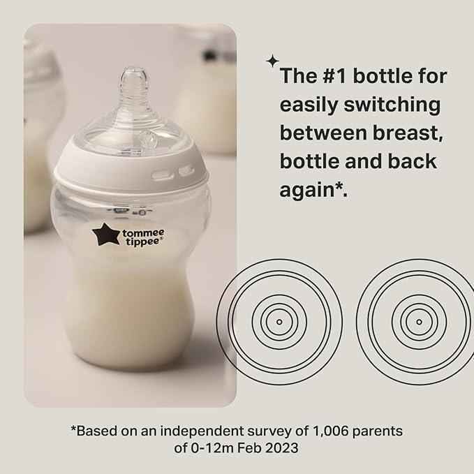 Tommee Tippee Natural Start Baby Bottle – Slow Flow (150ml & 260ml, 1 Pack) - Adenzo Comfies