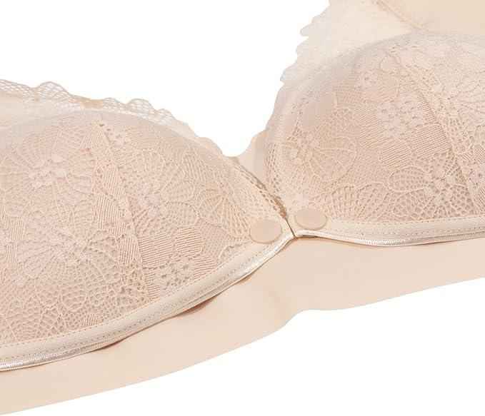 OKUS Maternity and Nursing Bra - Cups with Front Flap Closure Easy Breastfeeding - Breathable Seamless Fabric - Adjustable Non Slip Sholder Straps - Soft Cup Bra - Adenzo Comfies