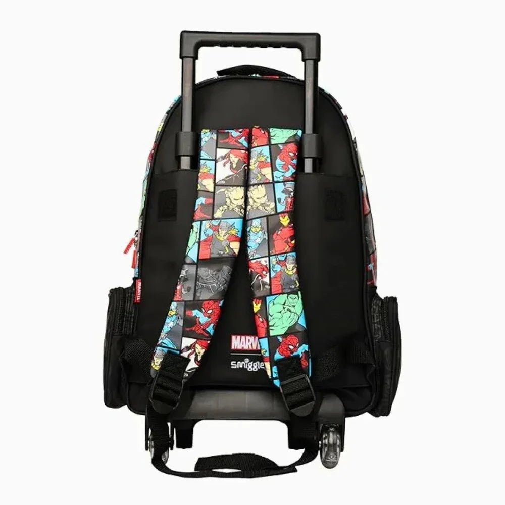 Smiggle Marvel Spider - Man Kids School Trolley Bag with Wheels – Rolling Backpack for Grade 2–5 (Model 711778) - Adenzo Comfies