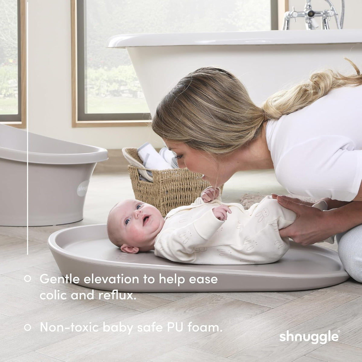 Shnuggle Squishy Baby Changing Mat | Soft and Warm Foam Material is Nicer for Babies | Perfect for Nappy/Diaper Changing Time | Anti-Slip Easy Clean Wipeable. - Adenzo Comfies