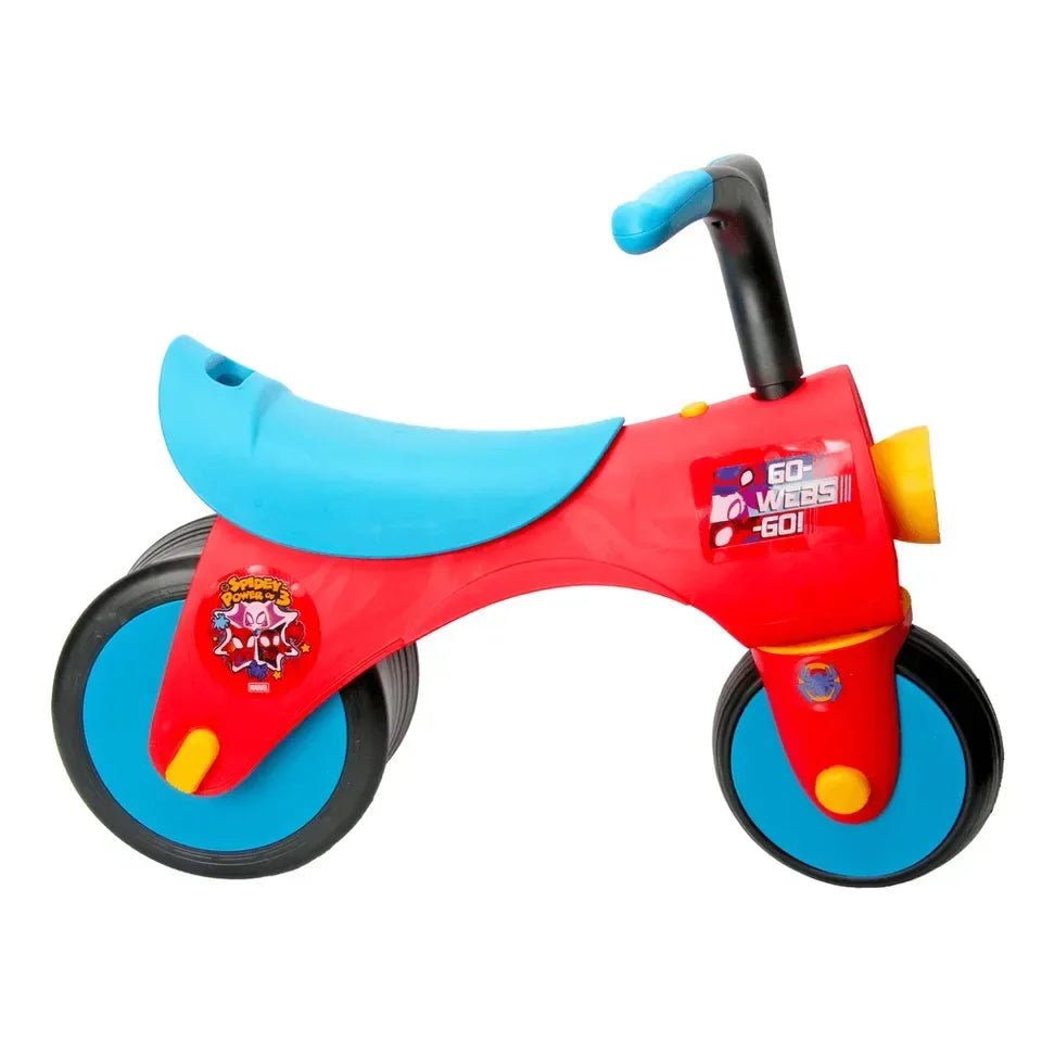 Marvel Spidey Balance Scooter – Red and Blue Kids Kick Scooter with Adjustable Handlebar, Lightweight Design, and Stable 3 - Wheel Balance Support - Adenzo Comfies