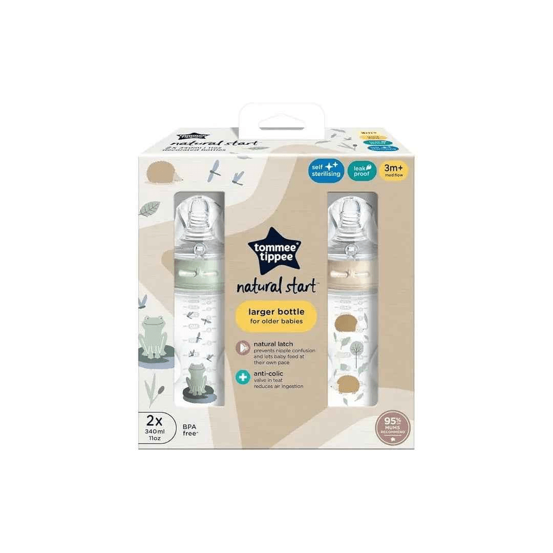 Tommee Tippee Decorated Pond Natural Start 2 Pack 340ml Bottles - Adenzo Comfies
