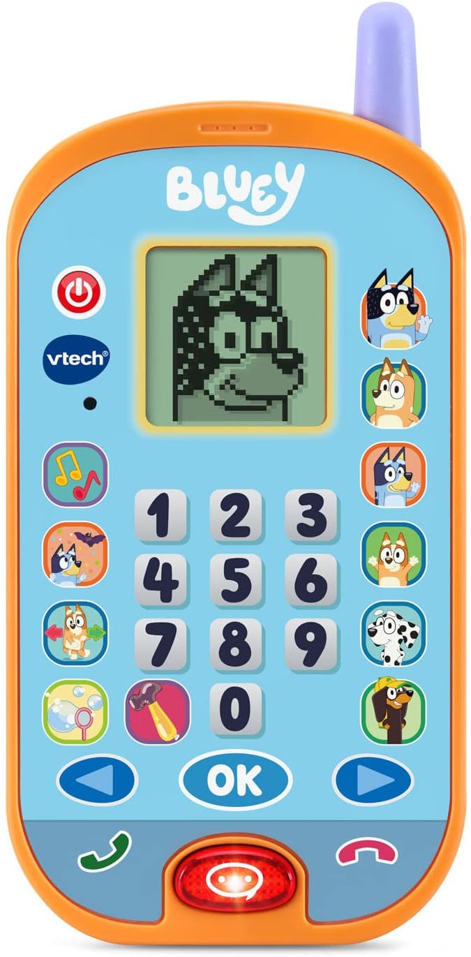 VTech Bluey Ring Ring Learning Phone, Official Bluey Toy, Interactive Role Play Phone, Toy Phone with Voice Activation, Games & Numbers, Educational Gift for Children Ages 3, 4+ Years, English Version