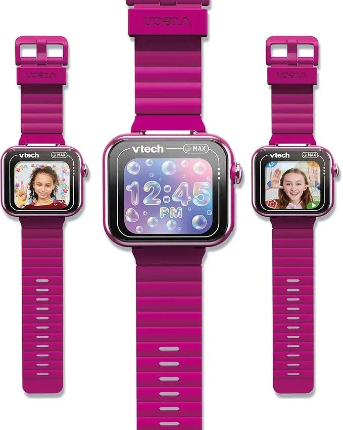 VTech Kidizoom Max Raspberry Smart Watch for Kids, Dual Camera, Video, Games, Horizontal Touch Screen, ESP Version - Adenzo Comfies