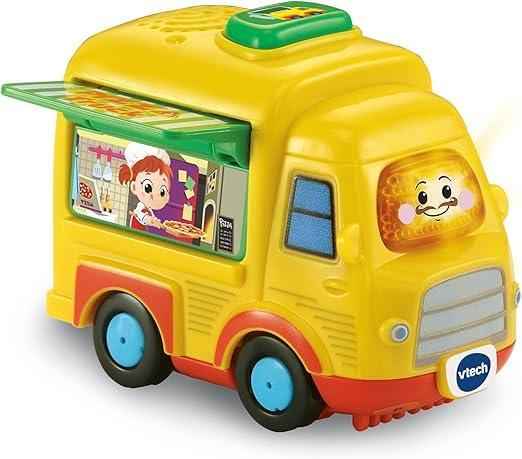 VTech Toot - Toot Drivers Pizza Truck, Interactive Toddlers Toys for Pretend Play with Lights and Sounds, Suitable for Boys & Girls Ages 1, 2, 3, 4+ Years, English Version - Adenzo Comfies