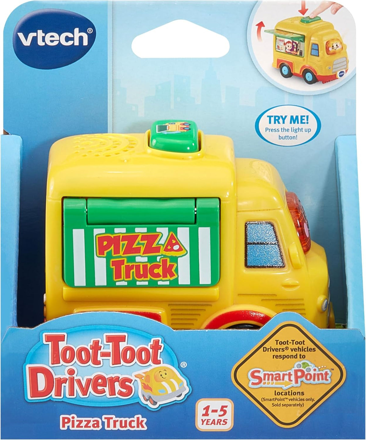 VTech Toot-Toot Drivers Pizza Truck, Interactive Toddlers Toys for Pretend Play with Lights and Sounds, Suitable for Boys & Girls Ages 1, 2, 3, 4+ Years, English Version - Adenzo Comfies