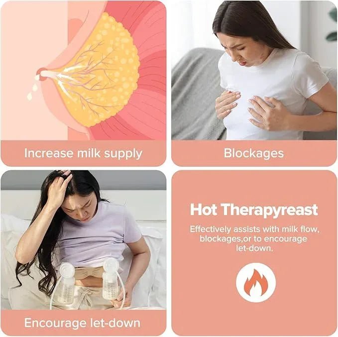 haakaa Hot & Cold Reusable Breast Therapy Pads - 2pk (SUVA Grey) Nursing Pads for Breastfeeding, Improve Milk Flow, Relieve Engorgement, Mastitis & Plugged Ducts - Adenzo Comfies