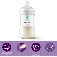 Philips Avent Natural Response Baby Bottle with AirFree Vent SCY673/01 – 260ml (9oz), BPA‑Free, 3–6m - Adenzo Comfies