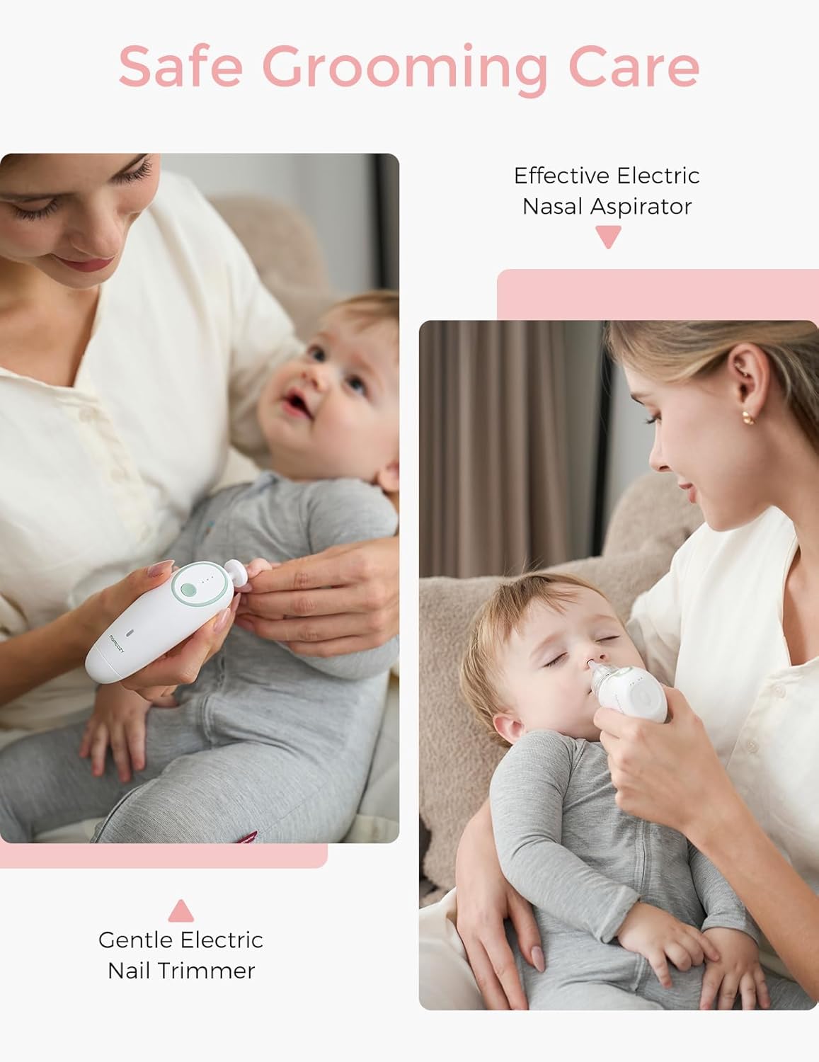 Momcozy Elite Baby Care Kit 10-Piece Newborn Essentials Set – Electric Nail Trimmer, Nasal Aspirator, Thermometer, Heated Tummy Wrap, Teether & Grooming Kit for Baby Shower Gift - Adenzo Comfies