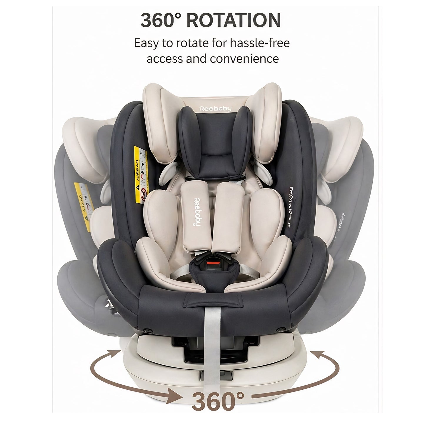 Reebaby 360° Rotating ISOFIX Car Seat (0–36kg) – All - in - One Adjustable Baby & Child Safety Seat - Adenzo Comfies