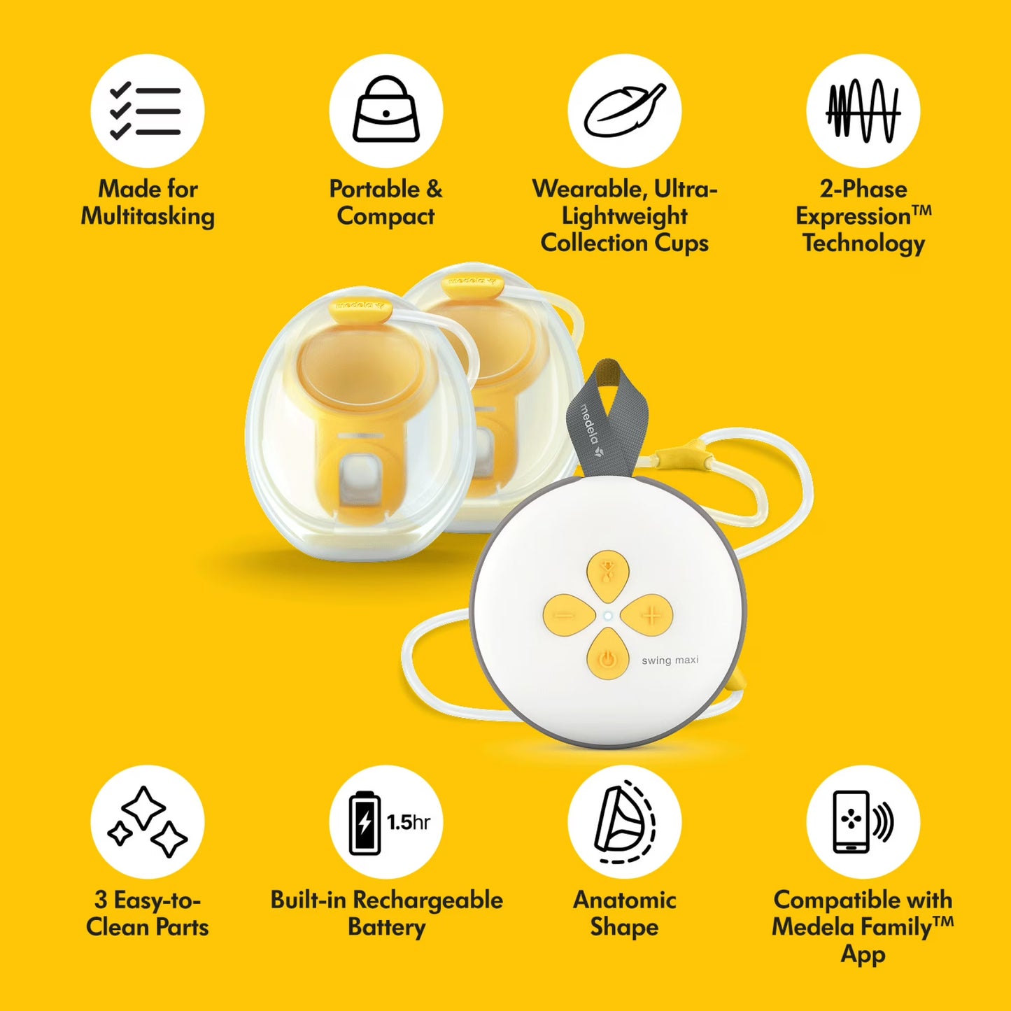 Medela Swing Maxi Hands-Free Pump - Ultimate Double Electric Solution with USB Charger
