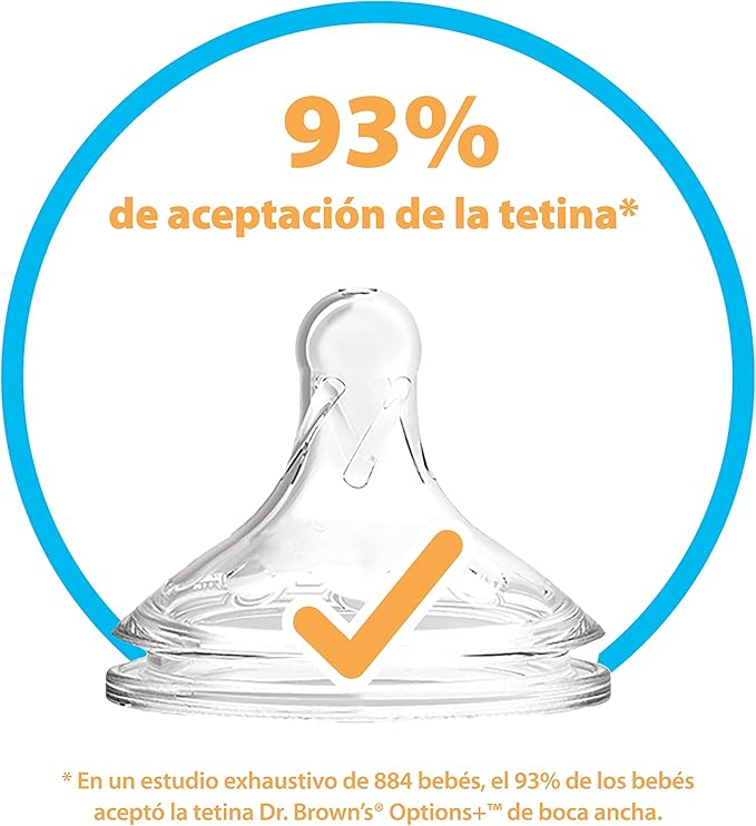 Dr. Brown's Options+ Anti-Colic Baby Bottle, 150ml, Transparent, BPA Free, Vented, Wide Mouth, from 0 months