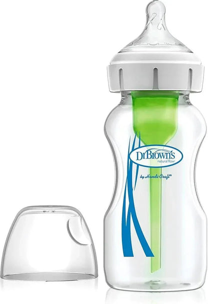 Dr. Brown's Options+ Anti - Colic Baby Bottle, 150ml, Transparent, BPA Free, Vented, Wide Mouth, from 0 months - Adenzo Comfies