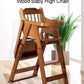 Adjustable & Foldable Wooden High Chair and Tray, Highchair for Babies and Toddlers Dining