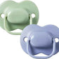 Tommee Tippee Cherry Latex Dummies for Babies 18–36 Months – Pack of 2 Orthodontic Pacifiers in Blue and Green, BPA - Free, Soft and Comfortable Soothers for Toddlers - Adenzo Comfies