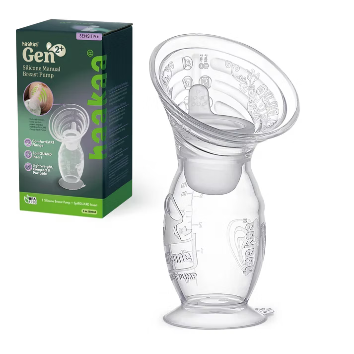 Gen. 2+ Silicone Manual Breast Pump + SpillGUARD Insert 150 ml .