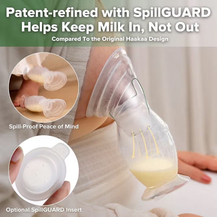 Gen. 2+ Silicone Manual Breast Pump + SpillGUARD Insert 150 ml .