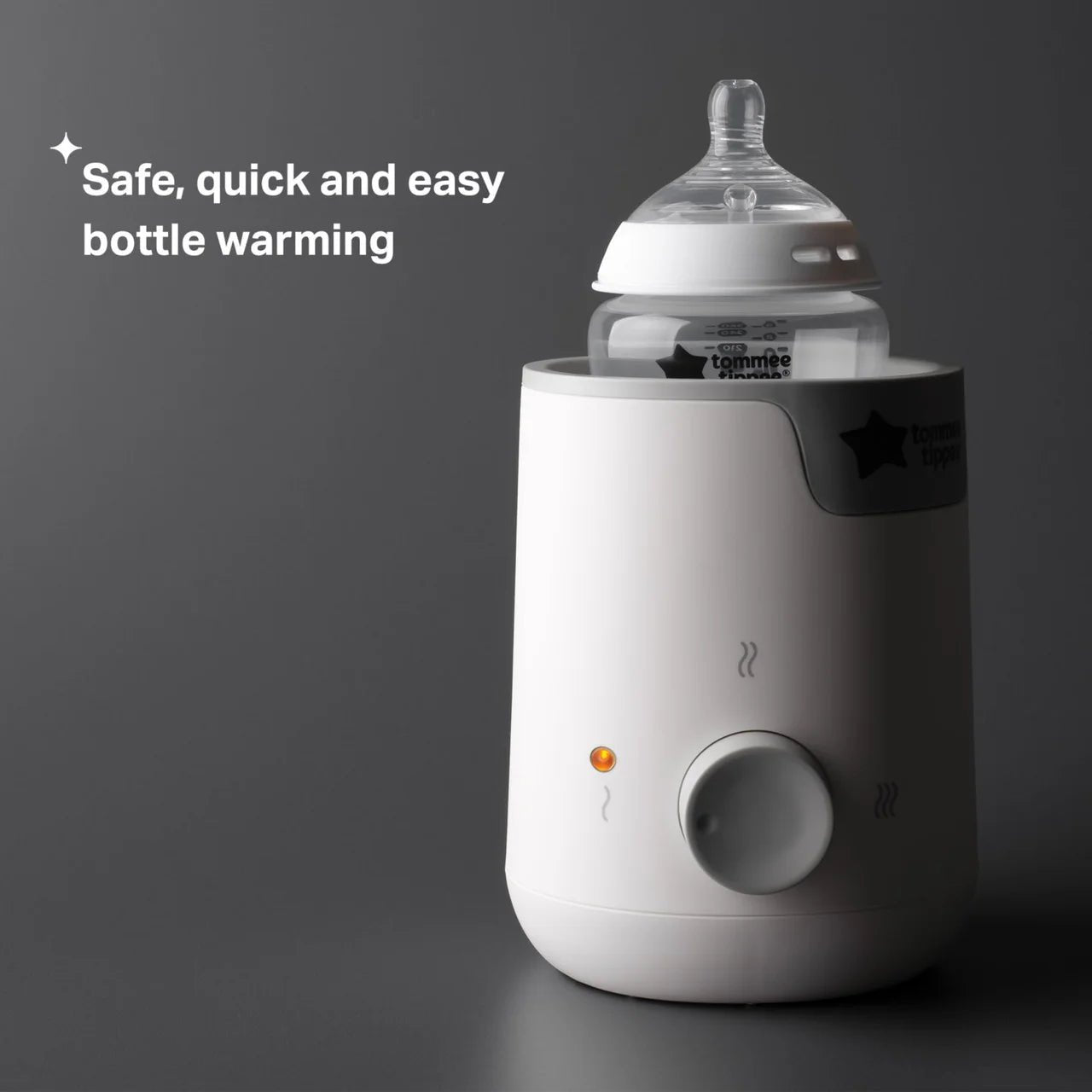 Tommee Tippee Bottle Warmer - Easiwarm Warms Breast Milk to Body Temperature in 4 Minutes with Automatic Timer and One - Dial - White - Adenzo Comfies