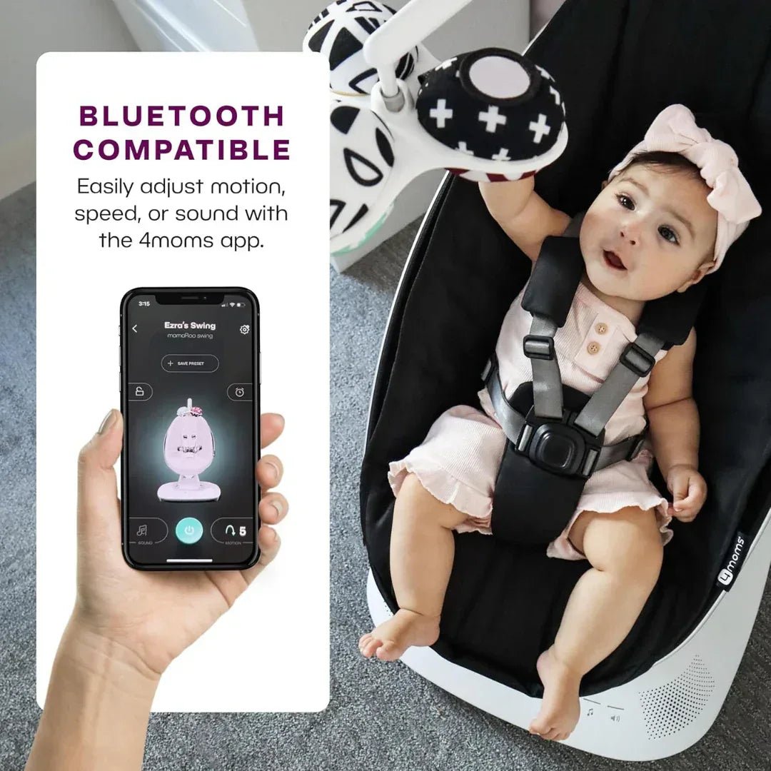 MamaRoo Multi - Motion Baby Swing with Bluetooth, Adjustable Recline, and Soothing Sounds – Grey Classic Fabric - Adenzo Comfies