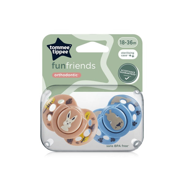 Tommee Tippee Fun Friends Orthodontic Soothers 18-36 Months x 2
