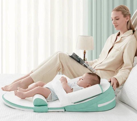 Baby Sleep Positioner Pillow – Anti-Roll Newborn Lounger with Head Support, Breathable Soft Cushion for Infant Sleeping, Portable Baby Nest Bed (0–12 Months). - Adenzo Comfies