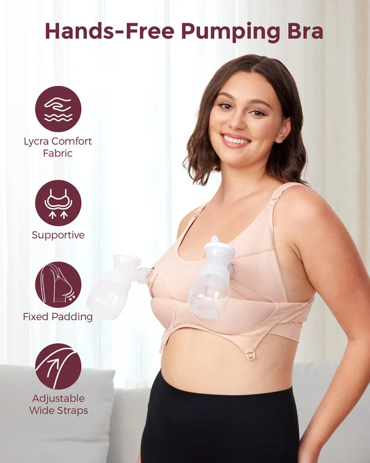Momcozy Hands-Free Pumping Bra All-in-One with Fixed Padding.